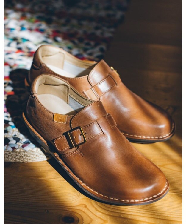 REGAL FOOT COMMUNITY 【レッドウッドリバー レディース】R03A ベルト付スリッポン フラットシューズ ブラウン