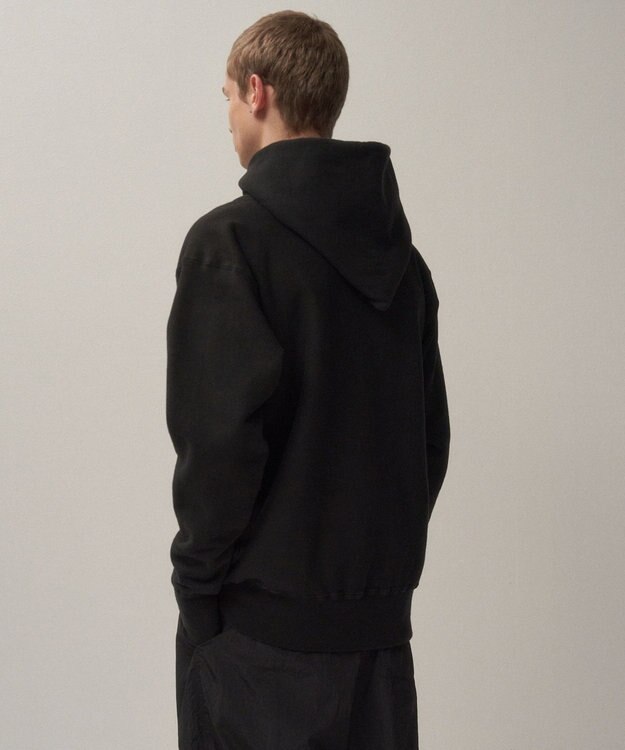 ATON GARMENT DYED URAKE | フーディ - UNISEX BLACK