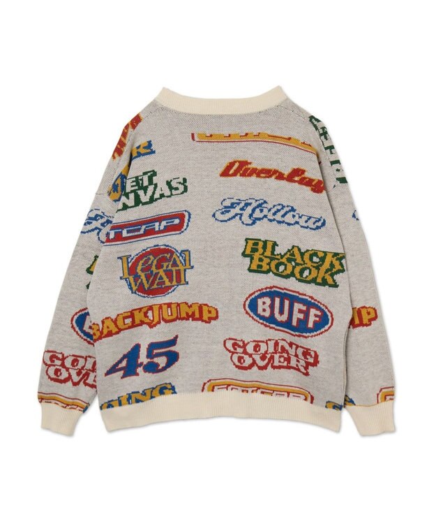 WEGO リラックスフィットパターンカーディガン ホワイト