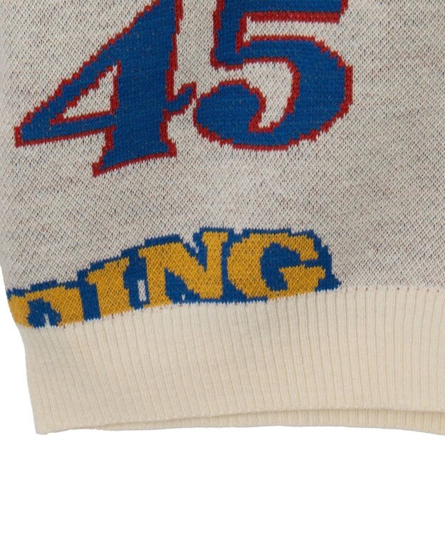 WEGO リラックスフィットパターンカーディガン ホワイト