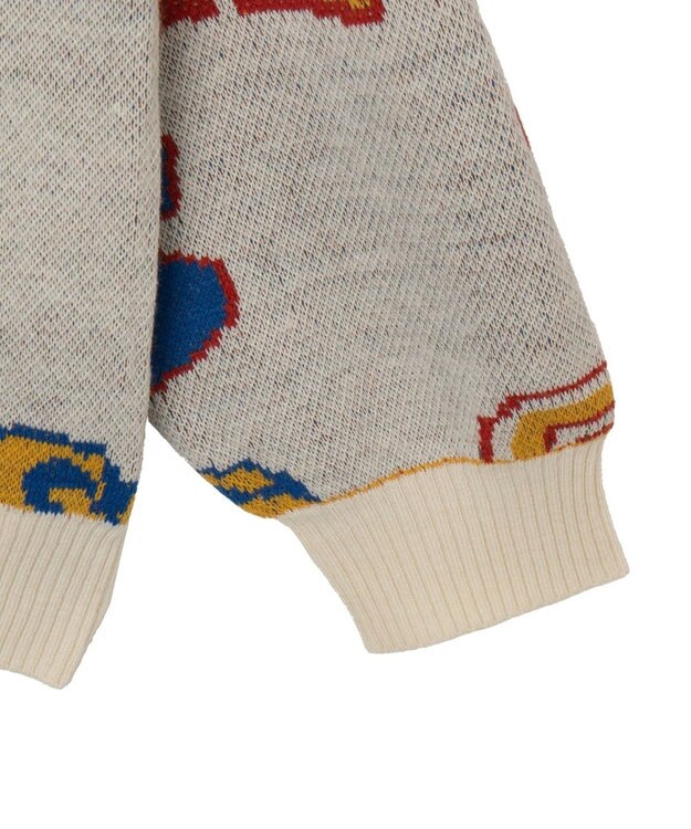 WEGO リラックスフィットパターンカーディガン ホワイト