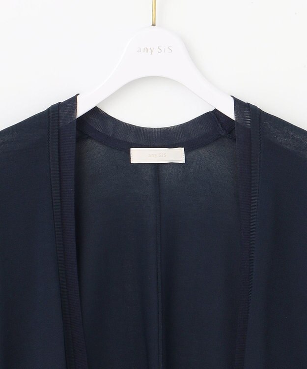 ANY SIS L 【接触冷感・UVケア・洗える】着流し カーディガン ネイビー