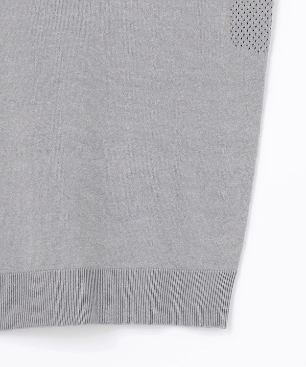 23区GOLF 【MEN】長袖ニットポロシャツ ホールガーメント ライトグレー系