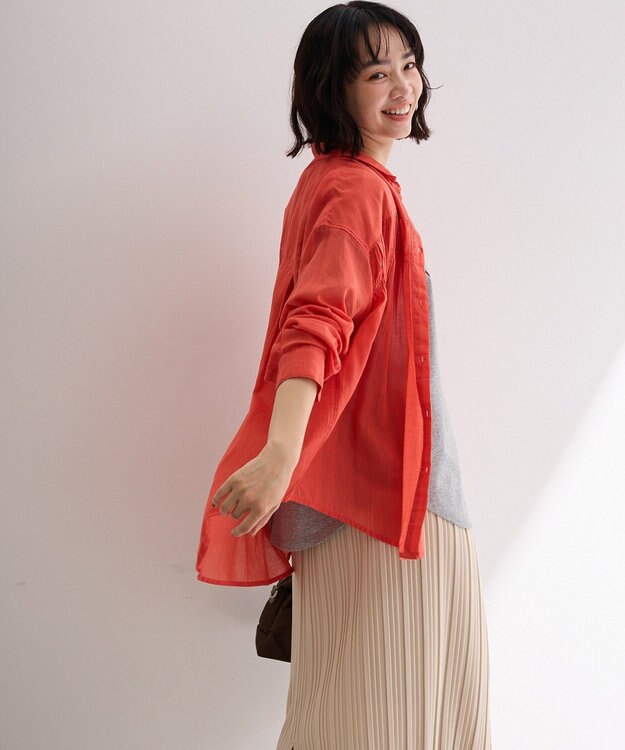 Green Parks 長袖ボイルシャツ Orange