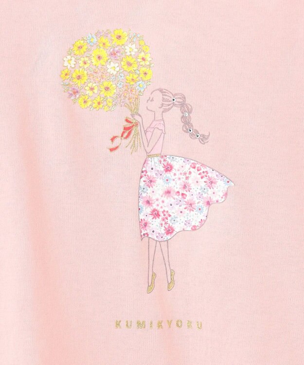 組曲 KIDS 【110-140㎝】ひまわりブーケ Tシャツ ピンク