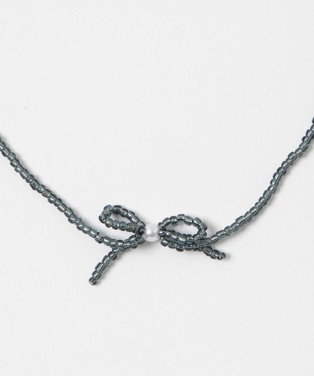 WEGO Lカラービーズリボンネックレス ブラック