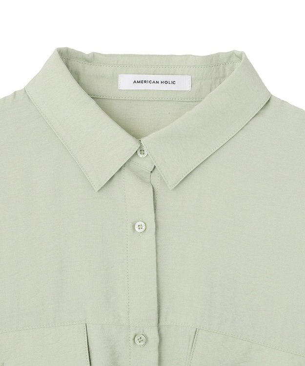 AMERICAN HOLIC 【予約】【WEB限定】接触冷感Wポケットシャツチュニック Khaki