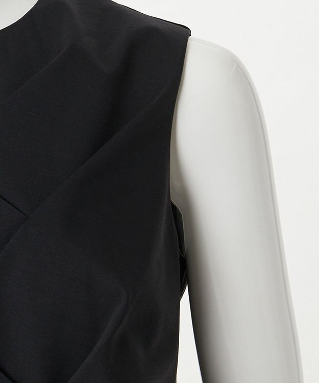 23区 【エステータ】トリアセファインジャージー タックデザイン カットソー ブラック系