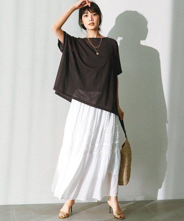 23区 【洗える】ライトシアーニット プルオーバー スレート系