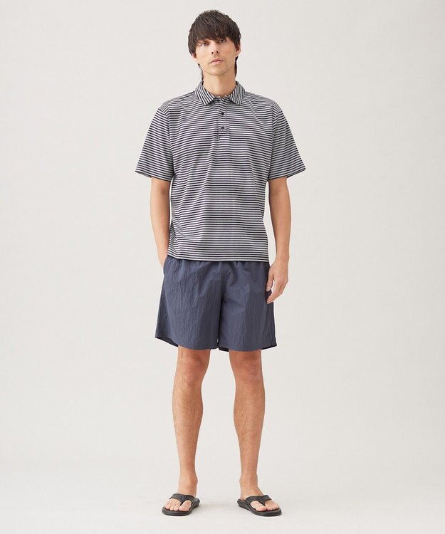 UNFILO MENS スマート ストレッチ ポロTEE【ギフトにもおすすめ】 ブラックボーダー