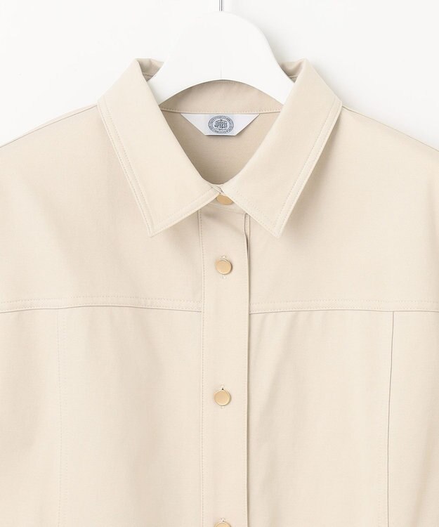 J.PRESS LADIES 【洗える】ツイルジャージー シャツ ジャケット グレージュ系