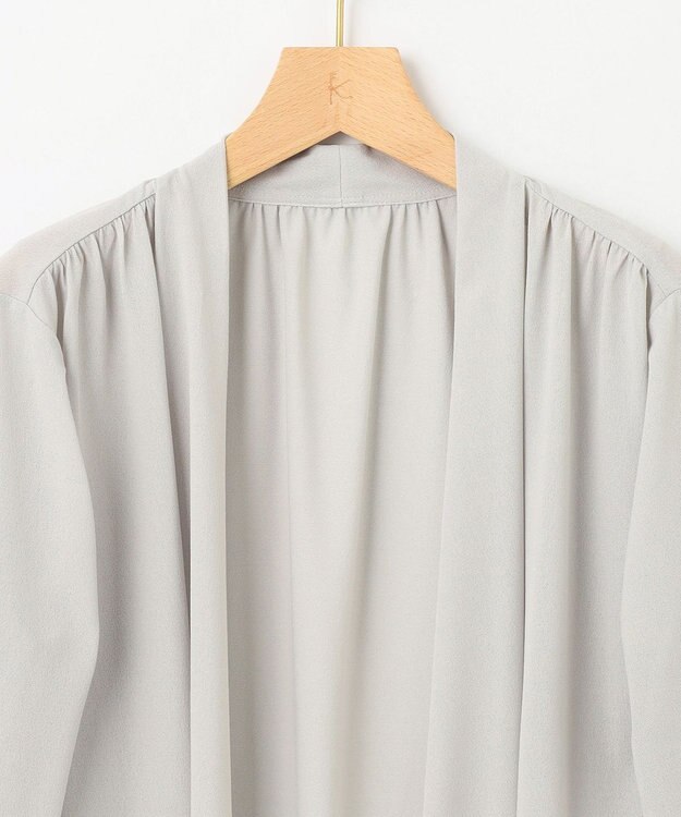 組曲 L 【冷房対策】パウダリージョーゼットカーディガン アイスグレー系