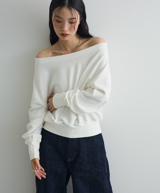 Green Parks オフショルスウェット White
