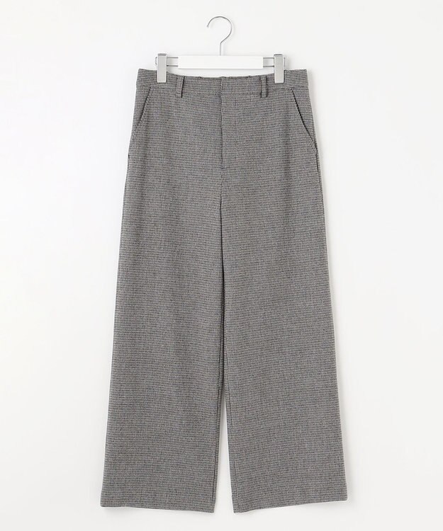 J.PRESS LADIES 【洗える】チェルビック チェック セミワイド パンツ ライトグレー系3