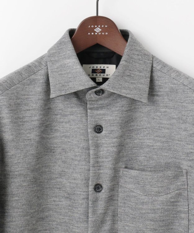 JOSEPH ABBOUD 【軽量/ストレッチ/尾州が誇る上質素材 】ウールミルドジャージーシャツ グレー系ストライプ