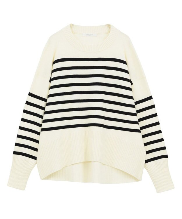 Green Parks ふわもっちニットプルオーバー Border