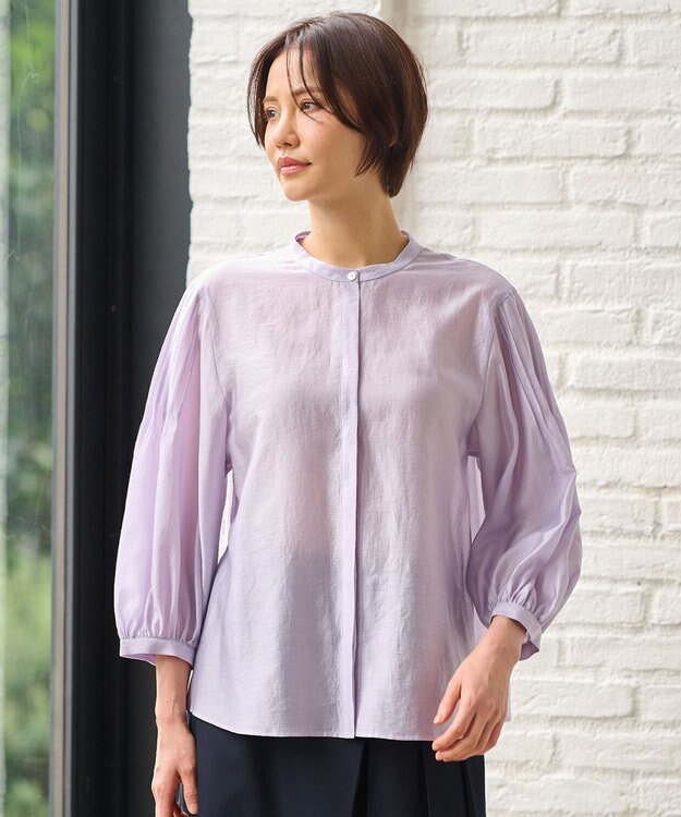 自由区 【洗える】エアーフロストタンブラー ブラウス パープル系