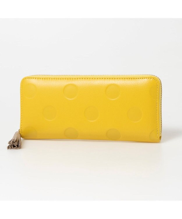 UNBILLION ペルケ perche / ドット型押し・ジャバラカード長財布 イエロー