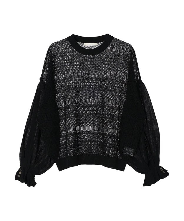 Green Parks ・ｆｕｒｒｙ　ｒａｔｅ　シアー×ギャザープルオーバー Black