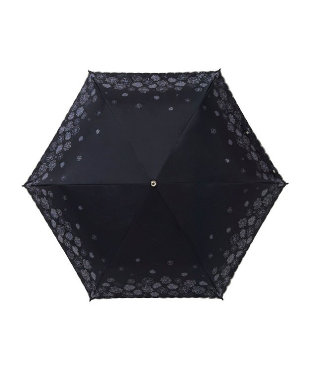 MOONBAT 【一級遮光/晴雨兼用日傘】ランバン オン ブルー (LANVIN en Blue)  折りたたみ日傘 フラワーグリッター ディープブルー