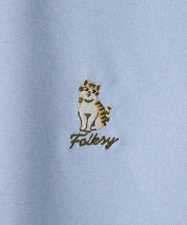 WEGO 【シワになりにくい】イージーケアオックスフォードワンポイントシャツ（S） サックス