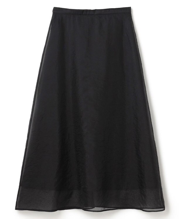 uncrave 【手洗い可】リンクルオーガンジー フレアスカート（uncrave STANDARD） ブラック