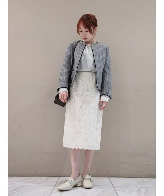 Green Parks ｅｆ－ｄｅ　ツィード風ノーカラージャケット Black