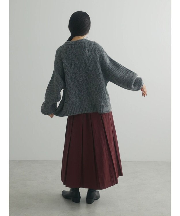 Green Parks armonia. ケーブルニットプルオーバー Charcoal Gray