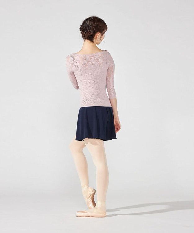 Chacott レーシーフラワーニットトップ グレージュ