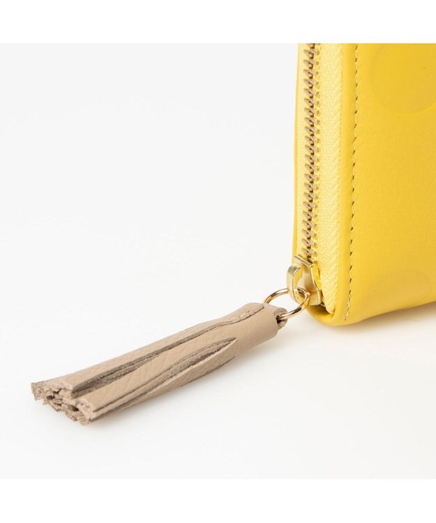 UNBILLION ペルケ perche / ドット型押し・ジャバラカード長財布 イエロー