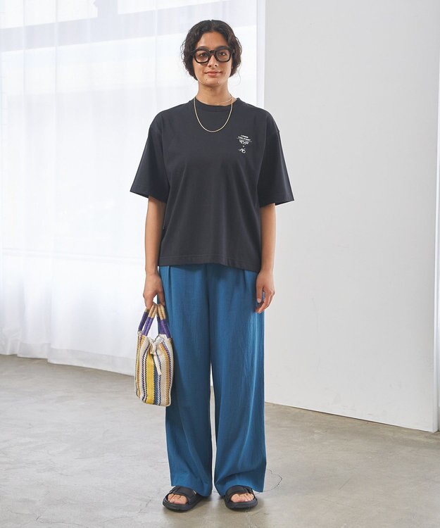 J.PRESS YORK STREET 【UNISEX】【NAO YOSHIHARAコラボ】MAIKO グラフィック Tシャツ ブラック系