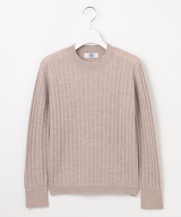 J.PRESS LADIES 【洗える】KNIT BASIC クルーネック ニット トップベージュ系