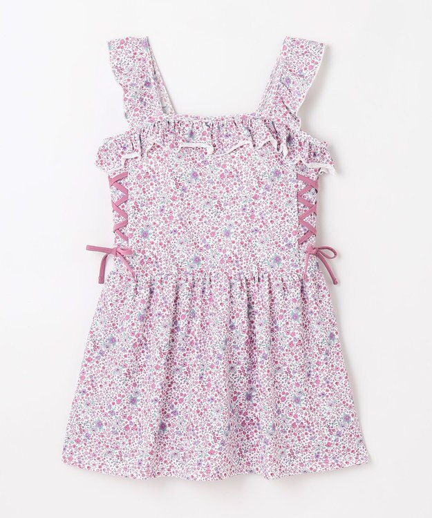 組曲 KIDS 【UVカット】【SS-Lサイズ】トロピカルフラワー スイムウェア(ワンピース) ピンク