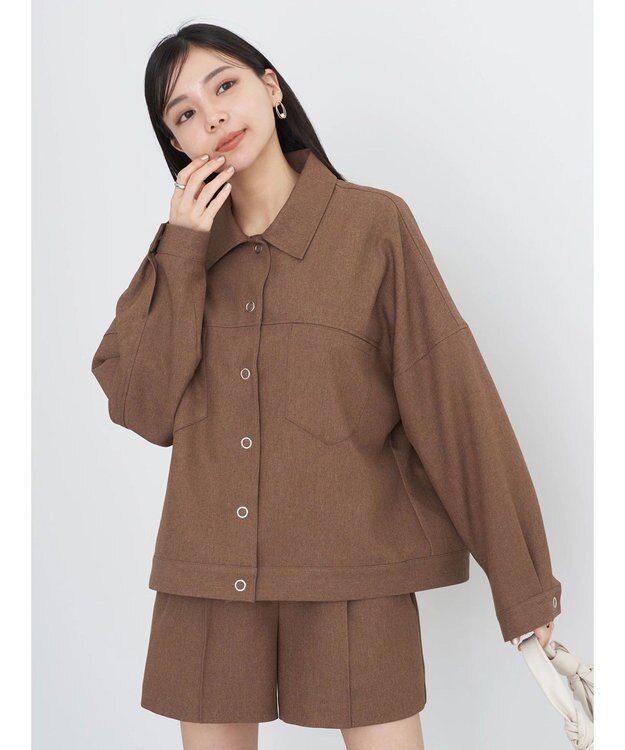 earth music&ecology ショート丈カバーオール Mocha