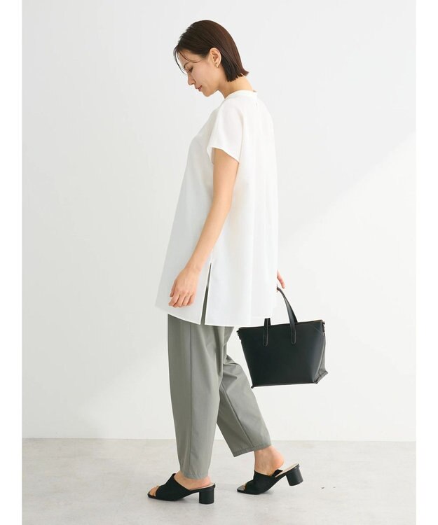 Green Parks 接触冷感　比翼ボタンチュニック Off White