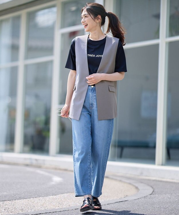 ANY 【汗ジミ防止加工】シルケットスムース半袖ロゴTシャツ ブラック