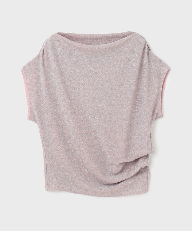 GRACE CONTINENTAL ラメドレープカットトップ ピンク