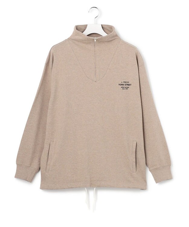 J.PRESS YORK STREET 【UNISEX】ヘビー天竺ハーフジップ スウェット アイボリー系
