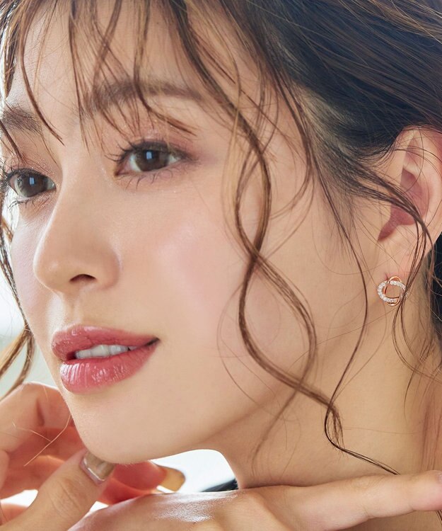 Tiaclasse 【金属アレルギー対応】ストーンクロスタイニーピアス ピンクゴールド