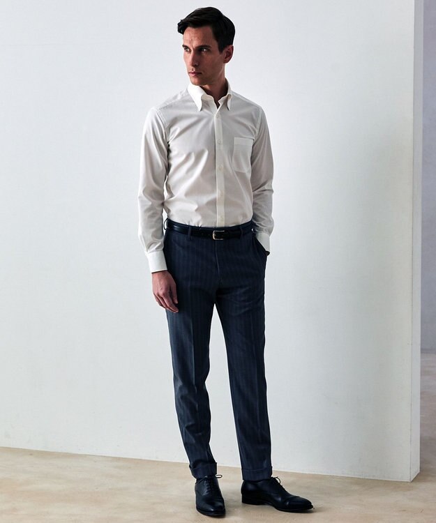 GOTAIRIKU 【形態安定】PREMIUMPLEATS_スナップダウン 通年ドレスシャツ(25年モデル) ホワイト系