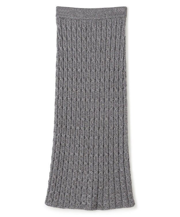 uncrave 【手洗い可】グロッシー ニット スカート（uncrave WHITE） メタルブラック