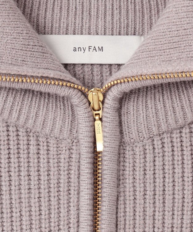 ANY L 【洗濯機可】ジップアップニットブルゾン グレージュ