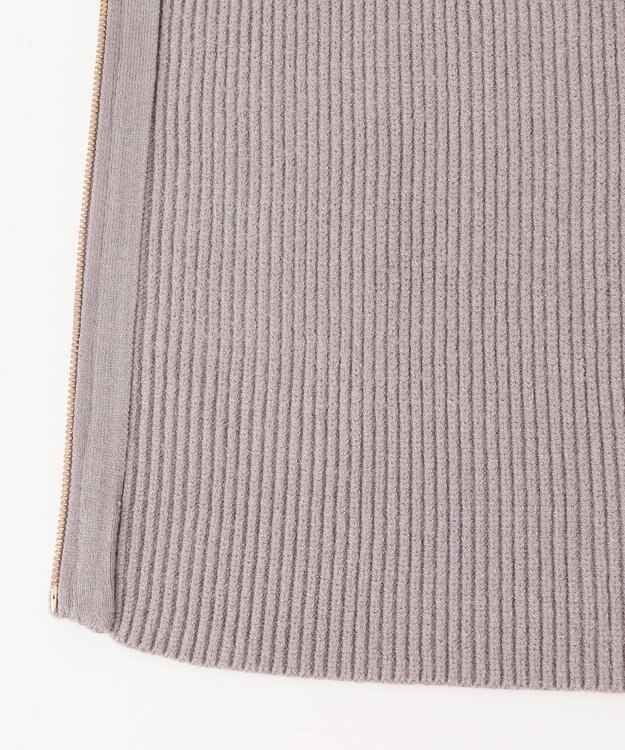 ANY L 【洗濯機可】ジップアップニットブルゾン グレージュ