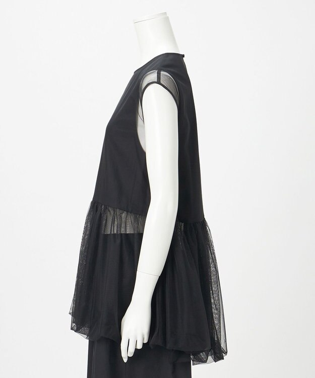 23区 【GOLD LABEL】チュールレイヤードジャージー カットソー ブラック系