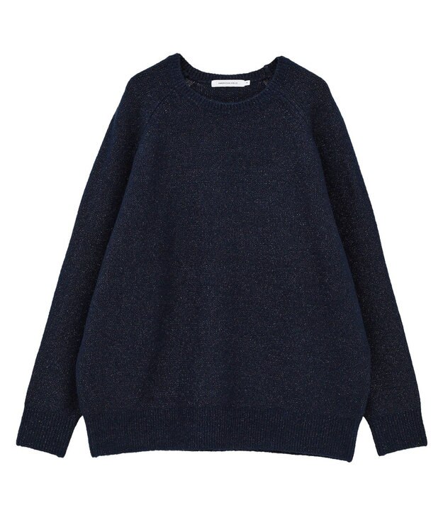 AMERICAN HOLIC ラグランラメニットプルオーバー Navy
