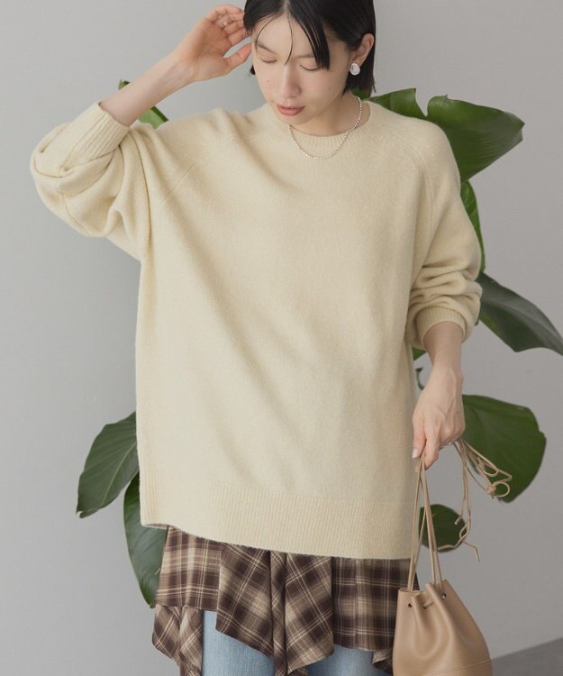 AMERICAN HOLIC ラグランラメニットプルオーバー Ivory