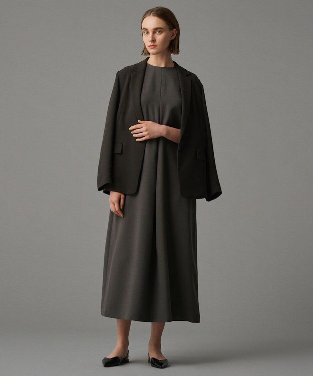 uncrave 【防シワ・洗濯機洗い可】ウォッシャブル ダブルクロス ジャケット チャコール