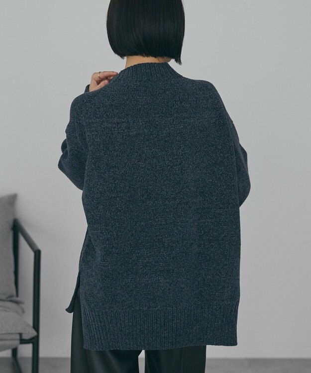 AMERICAN HOLIC ベロアモールニットプルオーバー Charcoal Gray