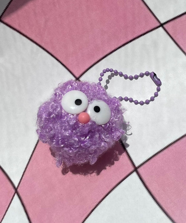 WEGO ミニポワポワモンスターぬいぐるみキーホルダー パープル