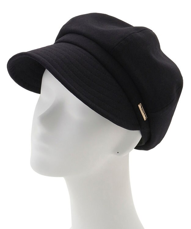 MOONBAT FURLA(フルラ) ワンポントプレート キャスケット／UV 手洗い可 日本製 サイズ調整 防菌防臭 ブラック